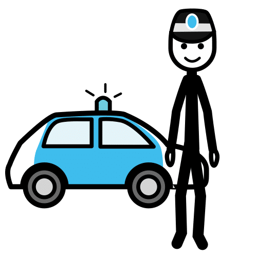 Pictograma de policía para niños con TEA