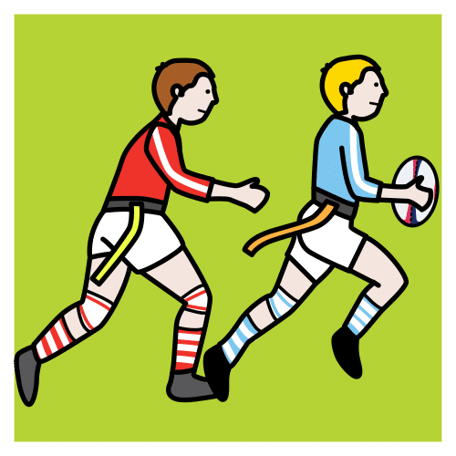 Pictograma de rugby tag para niños con autismo y TEA