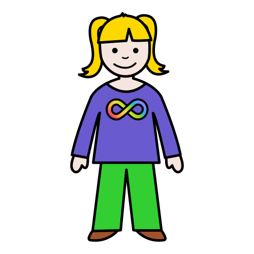 Pictograma de niña con autismo para niños con autismo y TEA