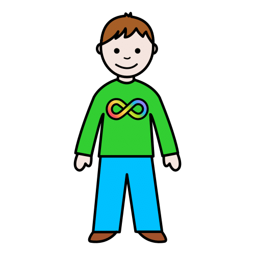 Pictograma de niño con autismo para niños con autismo y TEA