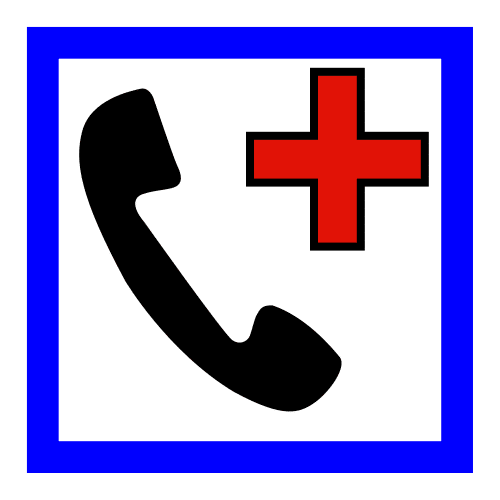 Pictograma de teléfono de emergencias para niños con autismo y TEA