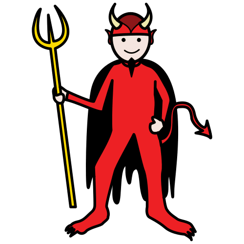 Pictograma de disfraz de diablo para niños con TEA