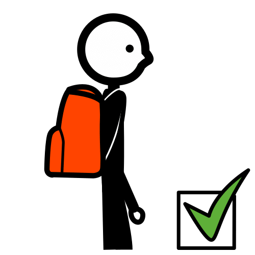Pictograma de llevar la mochila correctamente para niños con autismo y TEA
