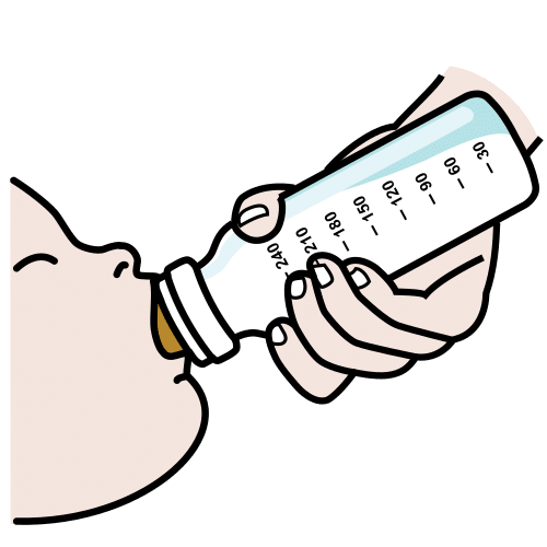 Pictograma de beber del biberón para niños con autismo y TEA