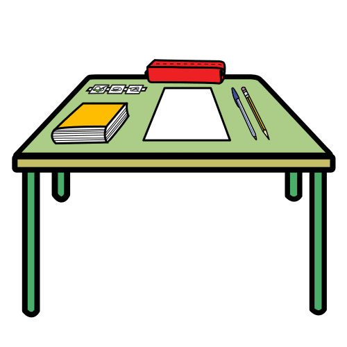 Pictograma de mesa ordenada para niños con autismo y TEA