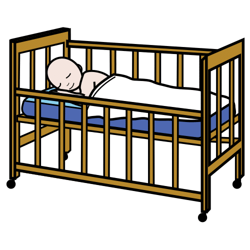 Pictograma de dormir en la cuna para niños con autismo y TEA