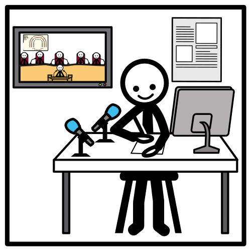 Pictograma de departamento de comunicación para niños con TEA
