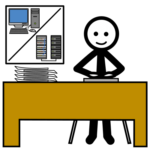 Pictograma de jefe de informática y NNTT para niños con TEA
