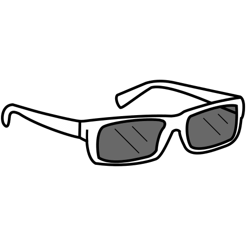 Pictograma de gafas grises para niños con autismo y TEA