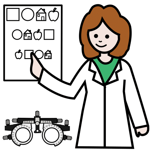 Pictograma de optometrista para niños con TEA