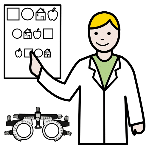 Pictograma de optometrista para niños con TEA