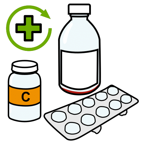 Pictograma de reciclaje de medicamentos para niños con TEA