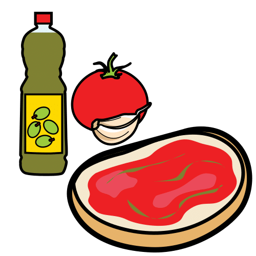 Pictograma de pan con tomate para niños con autismo y TEA