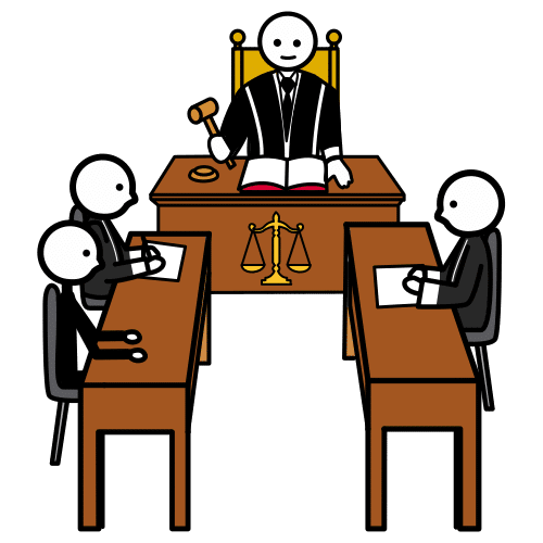 Pictograma de tribunal para niños con autismo y TEA