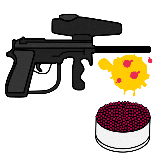 Pictograma de rifle de paintball para niños con autismo y TEA