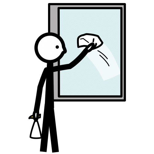 Pictograma de limpiar la ventana para niños con autismo y TEA