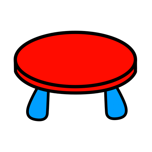 Pictograma de mesa infantil para niños con TEA