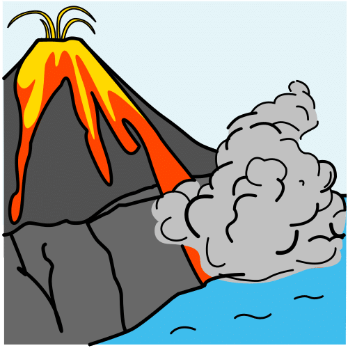 Pictograma de erupción de lava para niños con autismo y TEA