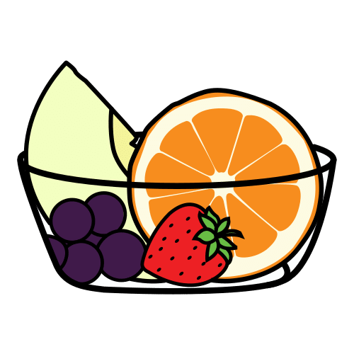 Pictograma de bol con frutas para niños con autismo y TEA