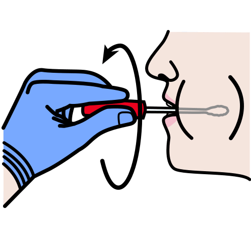 Pictograma de frotis oral para niños con autismo y TEA