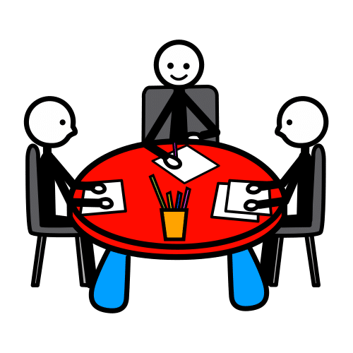 Pictograma de trabajo en grupo para niños con autismo y TEA