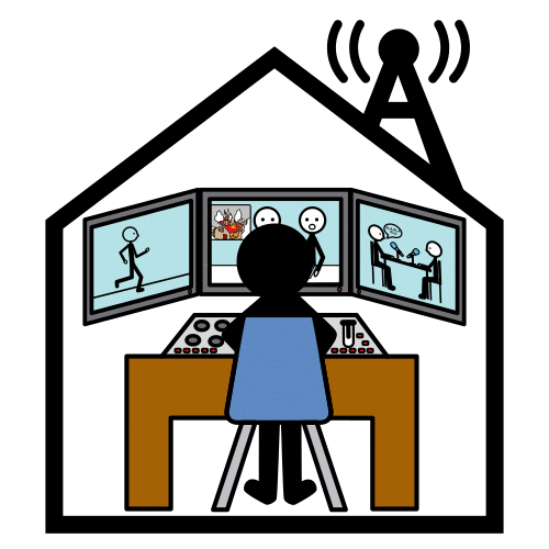 Pictograma de emisora de televisión para niños con TEA