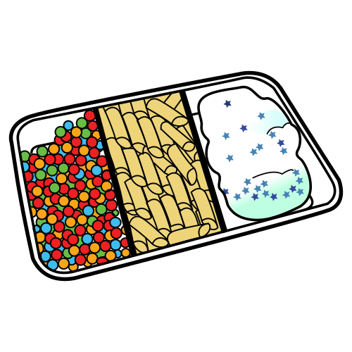 Pictograma de bandeja sensorial para niños con autismo y TEA