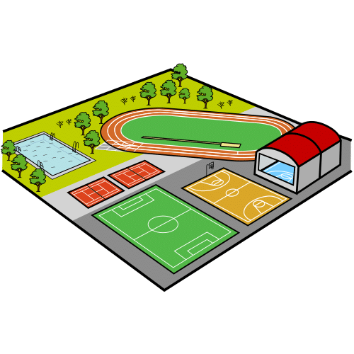 Pictograma de complejo deportivo para niños con TEA