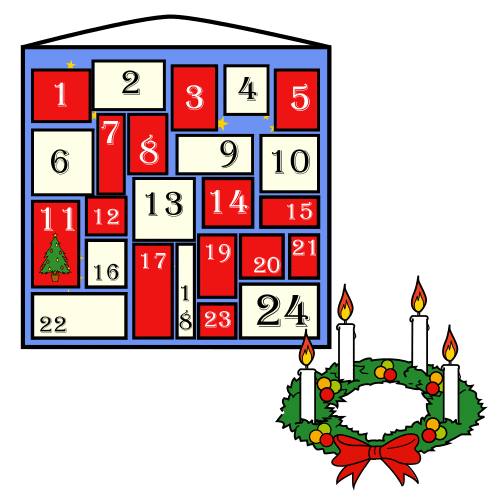Pictograma de calendario de Adviento para niños con TEA