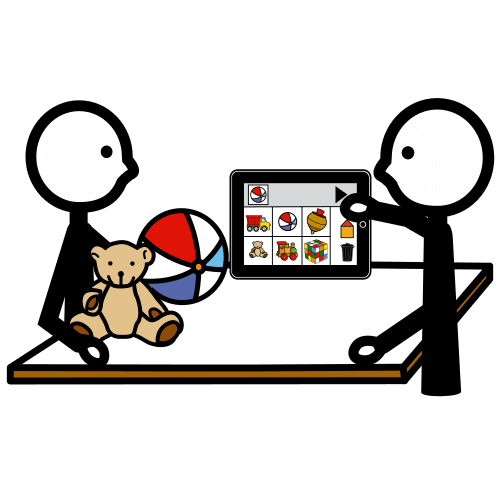 Pictograma de habilitación saac para niños con autismo y TEA