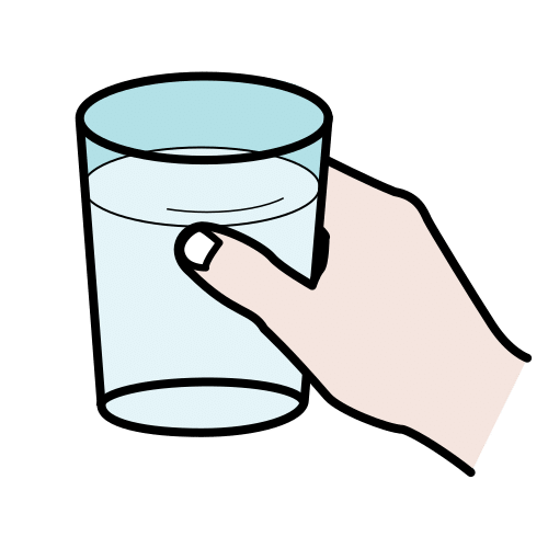 Pictograma de sujetar el vaso para niños con autismo y TEA