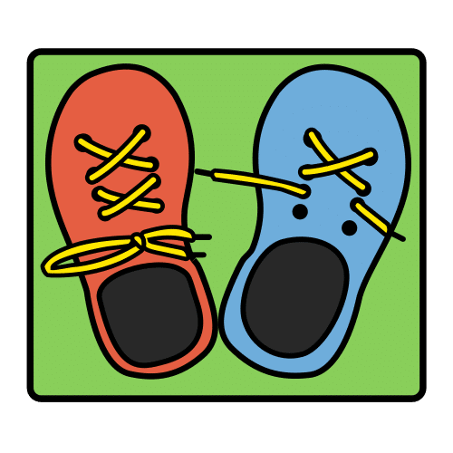 Pictograma de puzzle para atar zapatos para niños con autismo y TEA