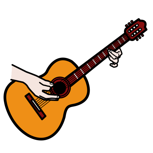 Pictograma de tocar la guitarra para niños con autismo y TEA