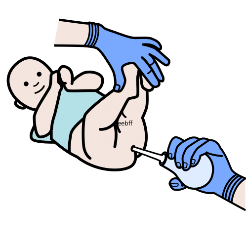 Pictograma de poner un enema para niños con TEA