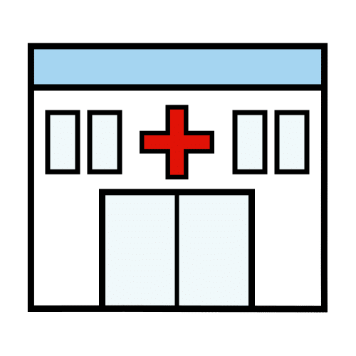 Pictograma de hospital para niños con TEA