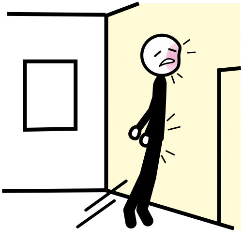 Pictograma de lanzarse contra la pared para niños con autismo y TEA