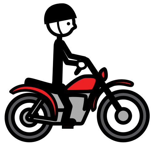 Pictograma de montar en moto para niños con autismo y TEA