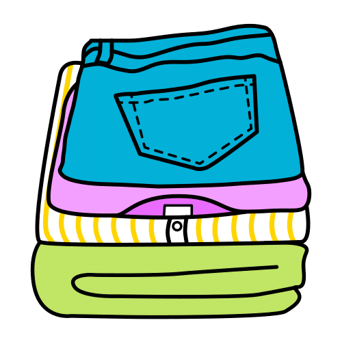Pictograma de ropa plegada para niños con autismo y TEA