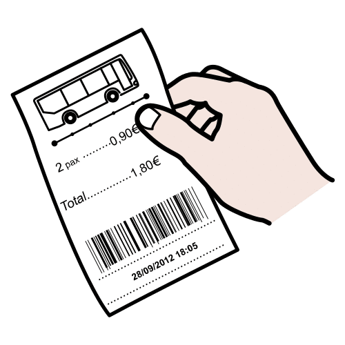 Pictograma de coger el ticket para niños con TEA