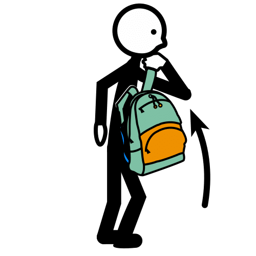 Pictograma de poner la mochila para niños con TEA