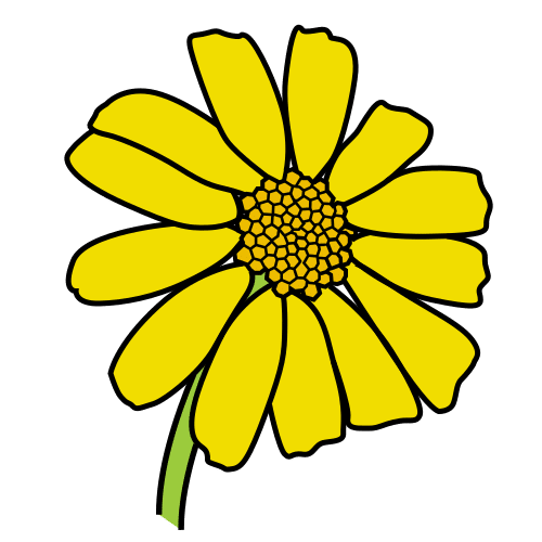 Pictograma de flor amarilla para niños con autismo y TEA