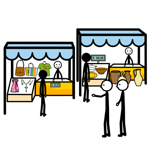 Pictograma de mercadillo para niños con TEA
