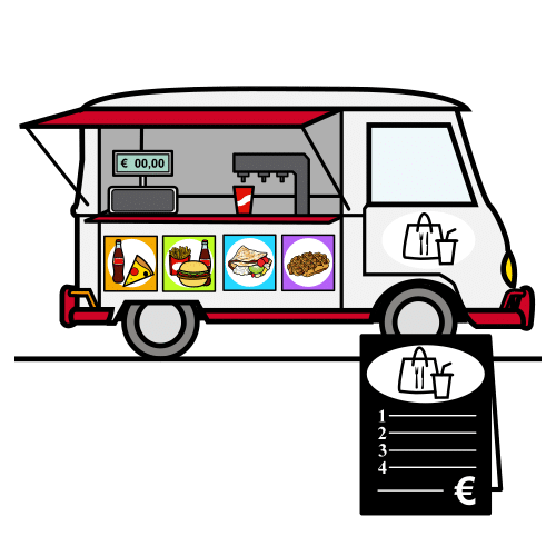 Pictograma de food truck para niños con TEA