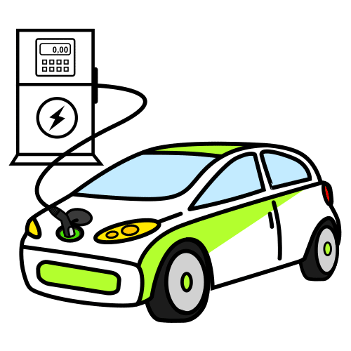 Pictograma de coche eléctrico para niños con autismo y TEA