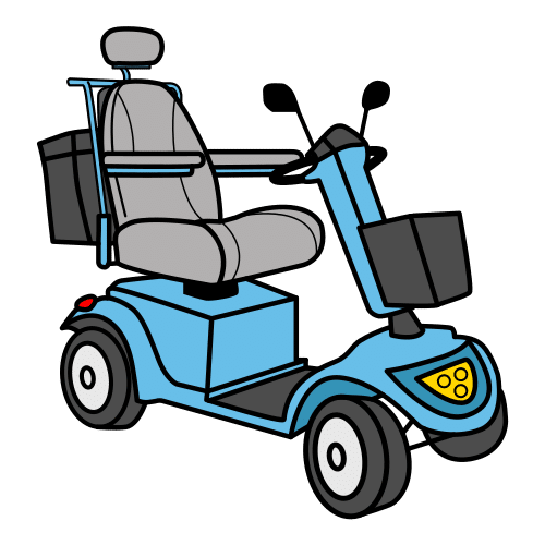 Pictograma de scooter eléctrica para niños con autismo y TEA