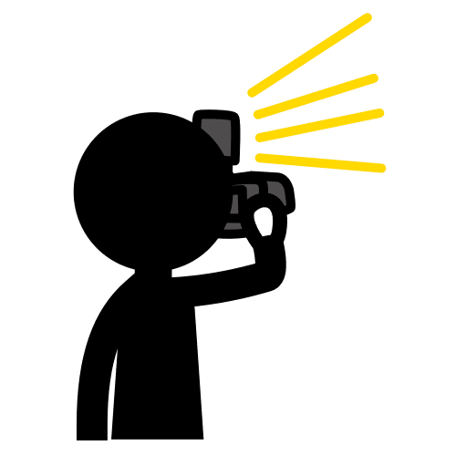 Pictograma de fotografiar con flash para niños con autismo y TEA