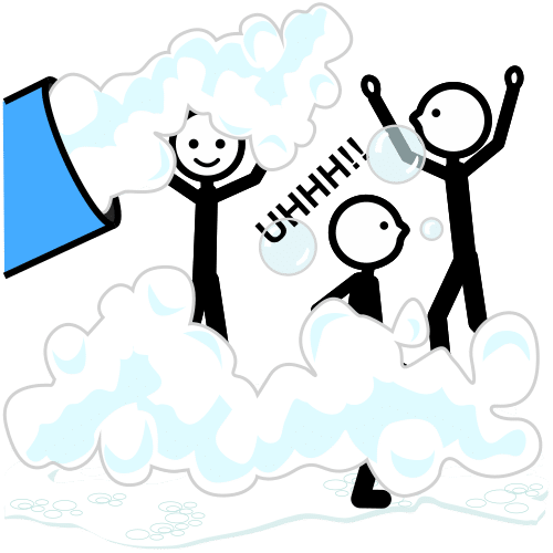 Pictograma de fiesta de la espuma para niños con autismo y TEA