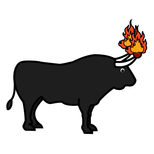 Pictograma de toro de fuego para niños con autismo y TEA