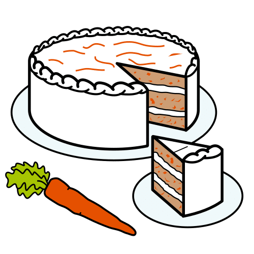 Pictograma de tarta de zanahoria para niños con autismo y TEA