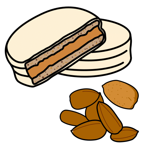 Pictograma de alfajor de almendra para niños con autismo y TEA